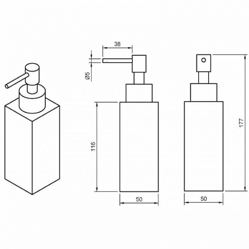 картинка Дозатор для жидкого мыла Cezares Prizma PRIZMA-SOIP-03/24 Золото 24 карат от магазина Сантехстрой