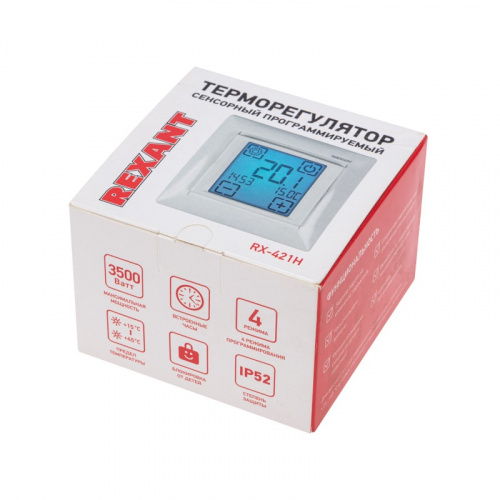 картинка Терморегулятор сенсорный программируемый REXANT RX-421H,  бежевый,  совместим с Legrand серии Valena от магазина Сантехстрой