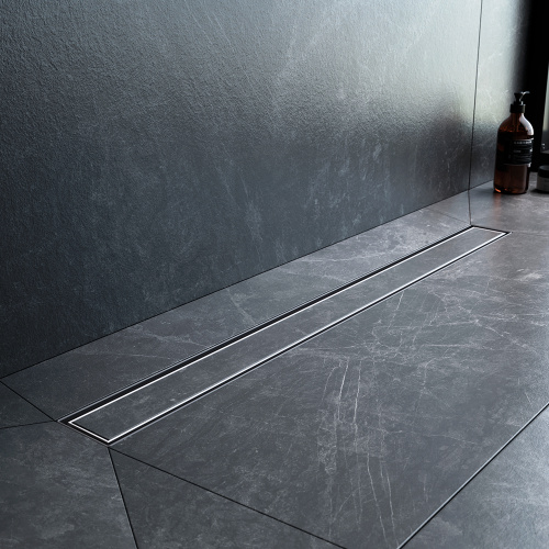 картинка W01SC-U11-080-04SB MasterFlow Трап для душа линейный универс затвор Tile 80см цвет сталь мат от магазина Сантехстрой