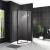 картинка Душевой уголок BelBagno Uno 90х90 UNO-195-P-1-90-C-NERO профиль Черный матовый стекло прозрачное от магазина Сантехстрой