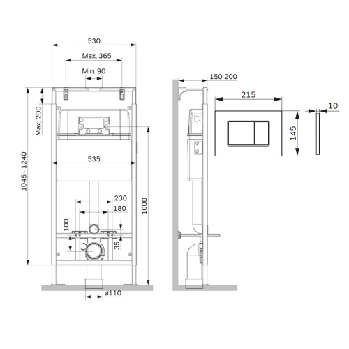 картинка I012710.0201 MasterFit инсталляция для подвесного унитаза с клавишей ProC S, бел глянц от магазина Сантехстрой