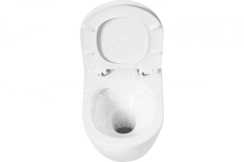 картинка Подвесной безободковый унитаз Art&Max OVALE с сиденьем в комплекте AM011CHR/SC от магазина Сантехстрой