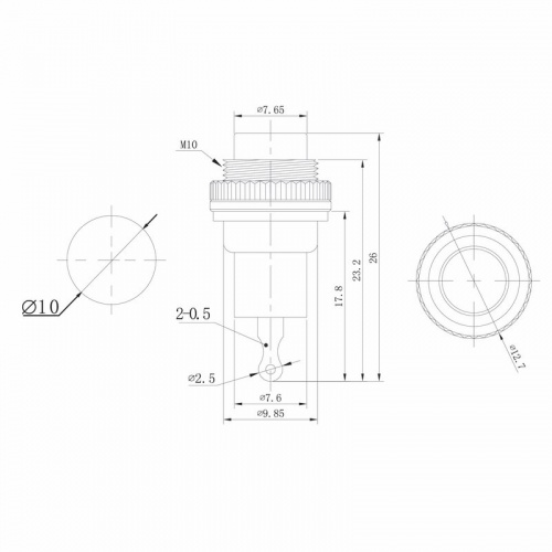 картинка Выключатель-кнопка металл 220V 2А (2с) OFF-(ON) Ø10.2 черная Mini (RWD-213) REXANT от магазина Сантехстрой