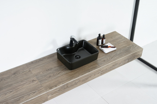 картинка Раковина Orange B01-475mb накладная, матовый черный от магазина Сантехстрой