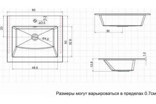 картинка Раковина-столешница Aquanet Электра 60 белый матовый 326508 00326508 от магазина Сантехстрой