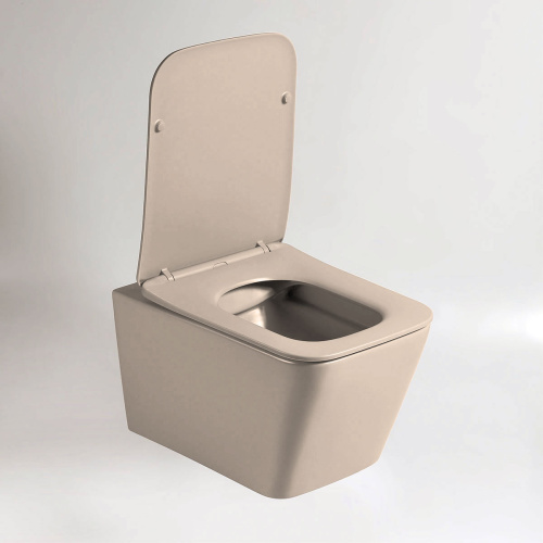 картинка Унитаз подвесной Q-Line VT1-12MC безободковый, ультратонкое soft close сиденье, капучино матовый от магазина Сантехстрой