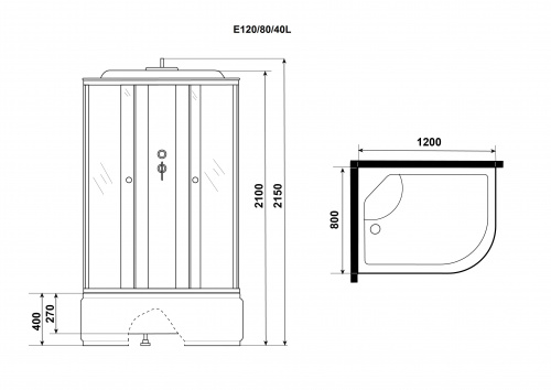 картинка Душ.каб. Niagara Eco E120/80/40L/MT (1200х800х2150) 4 места от магазина Сантехстрой