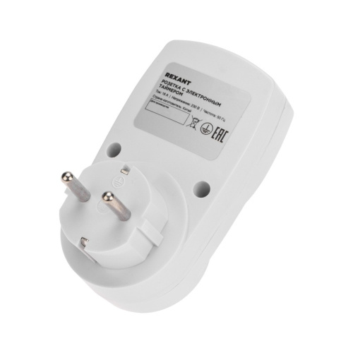 картинка Розетка с электронным таймером недельный 1мин/7дн 20 программ ON/OFF REXANT RX - 31А от магазина Сантехстрой