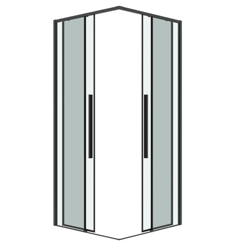картинка Душевая перегородка 1/2 Grossman Galaxy 1/2.K33.01.10.42.00 (100х195) графит сатин,стекло прозрачное, 1 место от магазина Сантехстрой