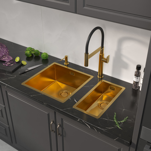 картинка Кухонная мойка Reflexion Como RX2044GD брашированное золото от магазина Сантехстрой
