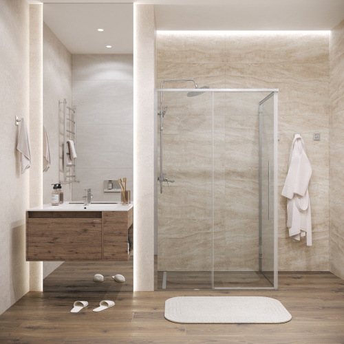 картинка Душевое ограждение Grossman Galaxy 100.K33.01.130.10.00-200.K33.01.90.10.00 (130х90х195) раздвижная,хром,стекло прозрачное,2 места от магазина Сантехстрой