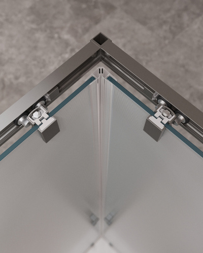 картинка Душевой уголок Cezares Molveno 90x90 MOLVENO-A-2-90-P-GM профиль Оружейная сталь стекло рифленое от магазина Сантехстрой