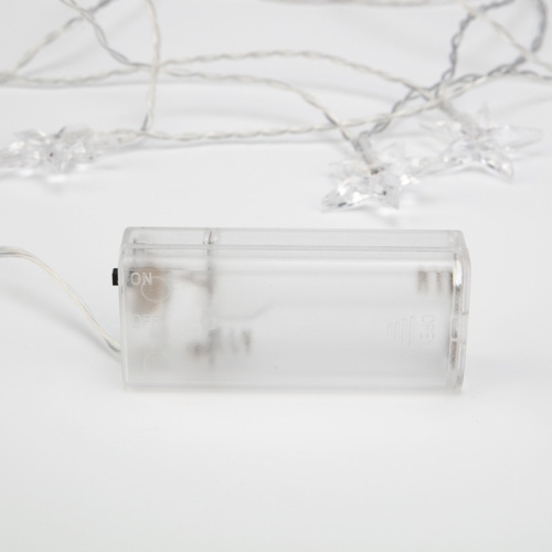 картинка Гирлянда светодиодная Звездочки 1,5 м,  10 LED,  прозрачный ПВХ,  цвет свечения теплый белый,  2 х АА (батарейки не в комплекте) NEON-NIGHT от магазина Сантехстрой