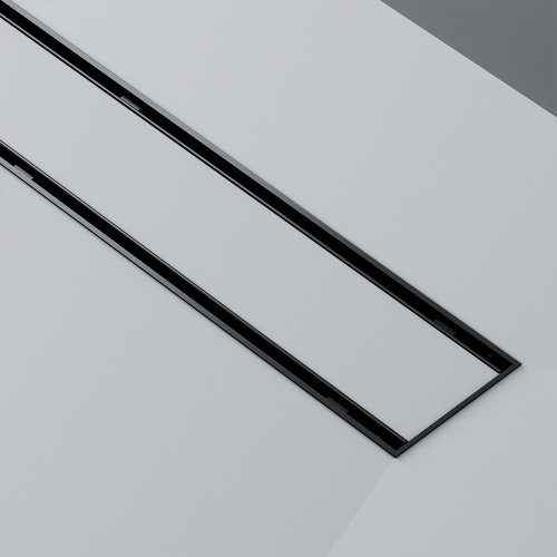 картинка W02SC-U11-090-04BM PrimeFlow Трап для душа линейный универс затвор Tile 90см цвет черн мат от магазина Сантехстрой