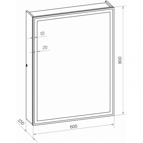 картинка Зеркальный шкаф 60х80 см черный матовый Art&Max Techno AM-Tec-600-800-1D-DS-F-Nero от магазина Сантехстрой
