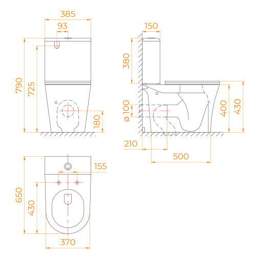 картинка Унитаз с бачком напольный RGW SW-04 от магазина Сантехстрой