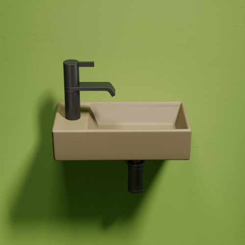 картинка CN6051RMC Умывальник подвесной прямоугольный (чаша справа, отверстие под смеситель слева) цвет капуч от магазина Сантехстрой