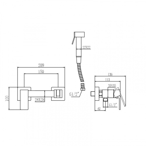 картинка Смеситель Savol с гигиенической лейкой (S-FXQ007H) от магазина Сантехстрой