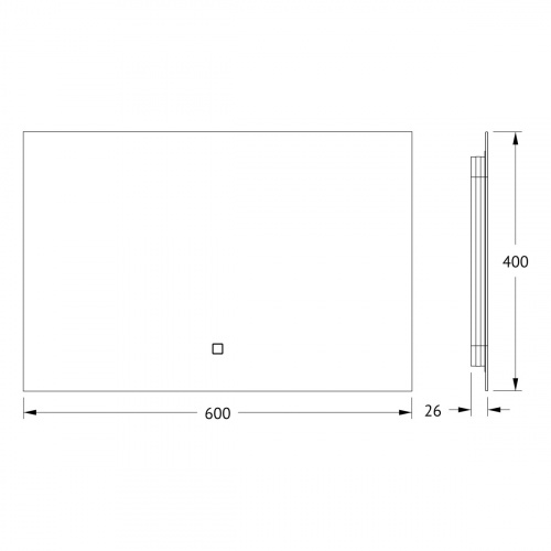 картинка Зеркало с фацетом и LED-подсветкой настенное GLOW DEFESTO 60x40 см, DF 2502SH от магазина Сантехстрой