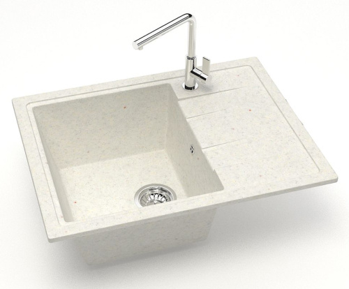 картинка Кухонная мойка AZARIO Vision 750x505x218 искусственный мрамор, цвет Хлопок (CS00079703) от магазина Сантехстрой