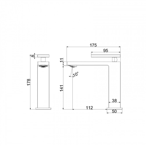 картинка Смеситель для раковины Dice VBF-2DS1MB, черный от магазина Сантехстрой