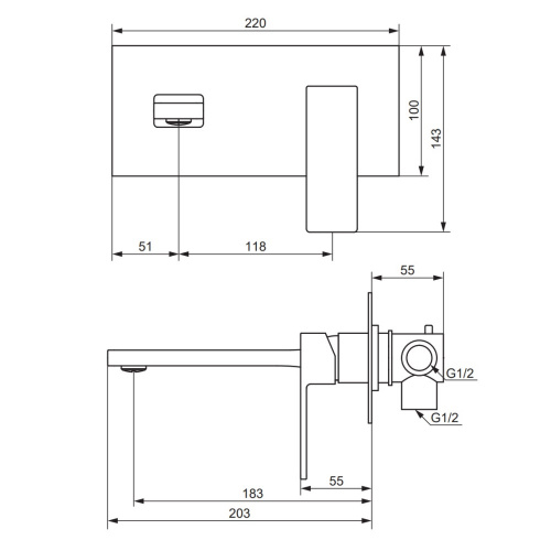 картинка 530260600 Gala, встраиваемый смеситель для раковины, золото от магазина Сантехстрой