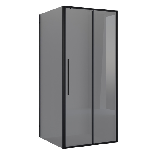 картинка Душевое ограждение Niagara Nova NG-85-10TB-TB100-34 (100х100х195) квадрат,черный матовый,дверь раздвижная,стекло тонированное,2 места от магазина Сантехстрой