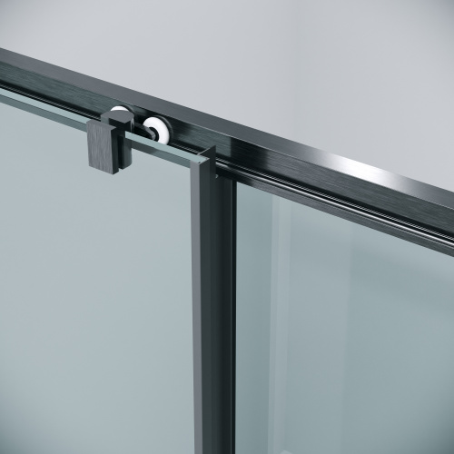 картинка Дверь в нишу 100.K33.02.140.42.00 Cosmo (140*195) графит сатин, стекло прозрачное, 1 место от магазина Сантехстрой