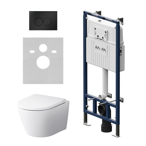 картинка IS100138.741701 Инсталляция MasterFit с клав L черн мат с подвес унит  SenseFlashClean с сид м от магазина Сантехстрой