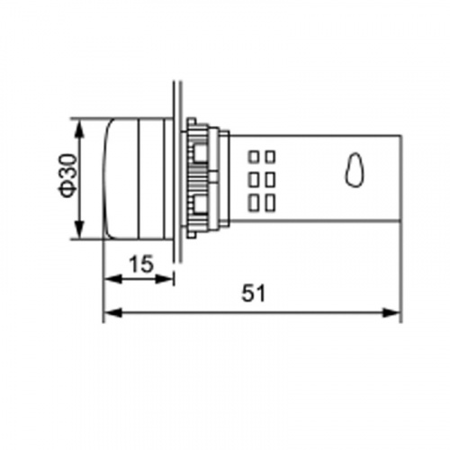 картинка Индикатор значения напряжения желтый VD22 70-500 В от магазина Сантехстрой