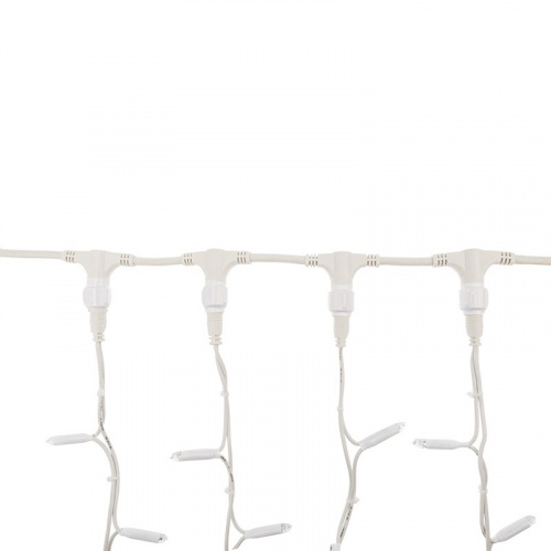 картинка Гирлянда светодиодная Занавес (Дождь),  2х1,5м,  360 LED СИНИЙ,  белый КАУЧУК,  IP67, постоянное свечение,  230В,  соединяется (шнур питания в комплекте) от магазина Сантехстрой