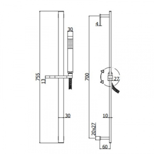 картинка Душевой гарнитур Paffoni City ZSAL145CRAG от магазина Сантехстрой