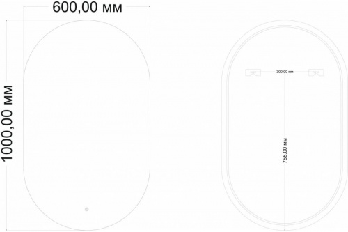картинка Зеркало с подсветкой и подогревом Art&Max Torino AM-Tor-600-1000-DS-F-H от магазина Сантехстрой