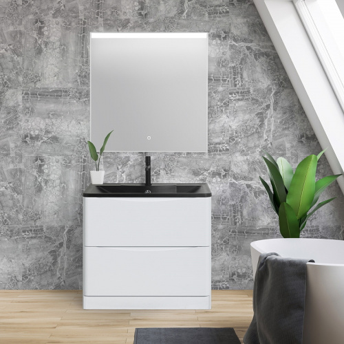 картинка Раковина BelBagno 100 BB1000/455-LV-ART-ALR-NERO Черная матовая от магазина Сантехстрой