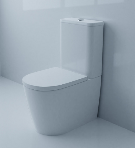 картинка Унитаз-компакт Azario Luana 615х375х840 напольный, безободковый, с сиденьем микролифт (AZ-8593) от магазина Сантехстрой