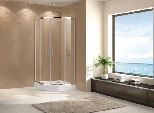 картинка Душевой уголок Cezares Eco R-2 90x90 профиль Хром стекло прозрачное от магазина Сантехстрой