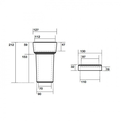 картинка KERASAN Retro Керамический отвод для слива в стену,  с декоративным кольцом,(без резиновых манжет), цвет белый от магазина Сантехстрой