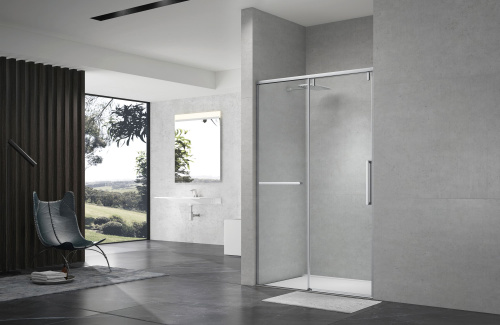 картинка Душевая дверь в нишу слайдер Terminus Альба 01 1400х2200 хром от магазина Сантехстрой