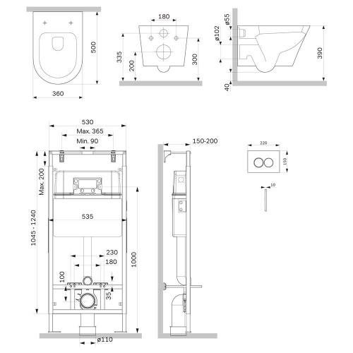 картинка IS100151.741701 Инсталляция MasterFit с клав L глянц хром с подвес унит Sense FlashClean с сид от магазина Сантехстрой