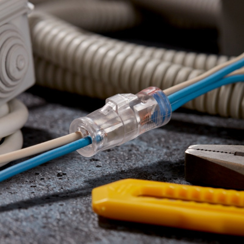 картинка Экспресс-клемма СМК 2273-2x2R проходная разъемная 2 полюса 2х2-проводная 0,5-2,5мм² (50 шт/уп) REXANT от магазина Сантехстрой