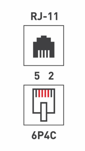 картинка Розетка телефонная внешняя,  2 порта UTP RJ-14(6P-4C),  CAT 3 REXANT от магазина Сантехстрой