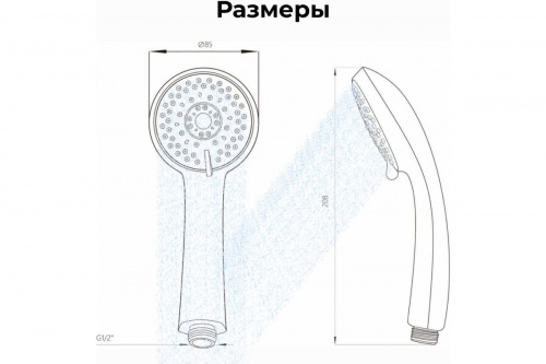 картинка Лейка для душа AV Engineering AVSSS-022 от магазина Сантехстрой