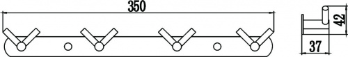 картинка Планка с крючками (4 крючка) Savol (S-007224B) от магазина Сантехстрой