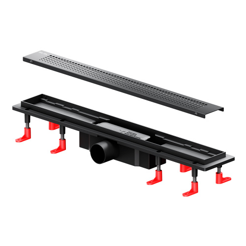 картинка W02SC-P11-060-01BM PrimeFlow Трап для душа линейный универс затвор Cut Gradient 60см цвет черн мат от магазина Сантехстрой