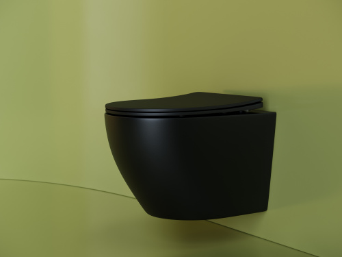 картинка CN11001MB Подвесной унитаз Uno Rimless, глубокий смыв, с крепежом для полностью скрытого монтажа,  у от магазина Сантехстрой