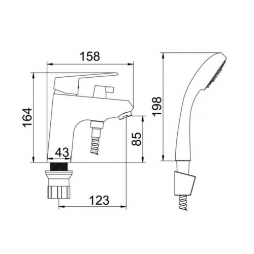 картинка Смеситель для раковины с душевой лейкой D-Lin D131362, хром от магазина Сантехстрой