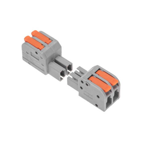 картинка Клемма СМК 222-422R проходная разъемная 2 полюса серая 0,2-2,5/4мм² (50 шт/уп) REXANT от магазина Сантехстрой