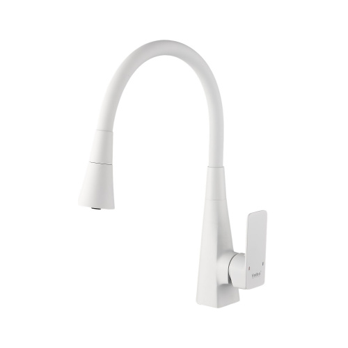 картинка Смеситель для кухни Haiba с гибким изливом и режимом душ, белый (HB73823-8) от магазина Сантехстрой