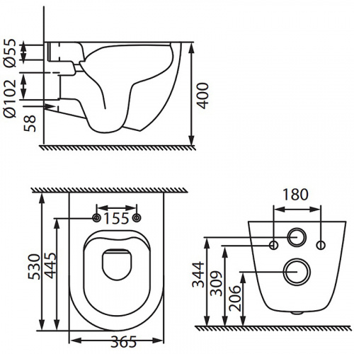 картинка Унитаз Allen Brau Reality 4.32006.20 подвесной Белый без сиденья от магазина Сантехстрой