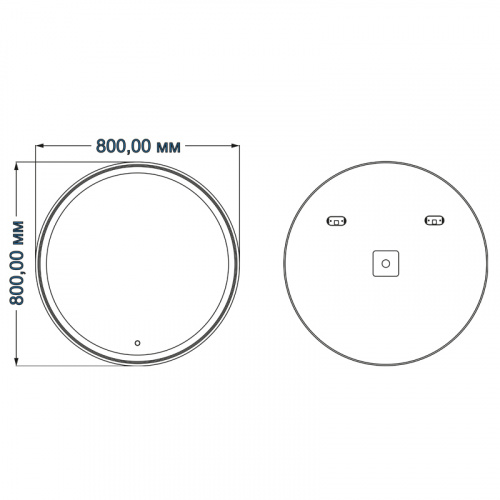 картинка Зеркало AZARIO Olivia 800х800 влагостойкое c подсветкой и диммером (CS00066641) от магазина Сантехстрой